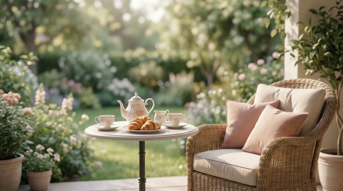 阳台上享受下午茶的惬意时光